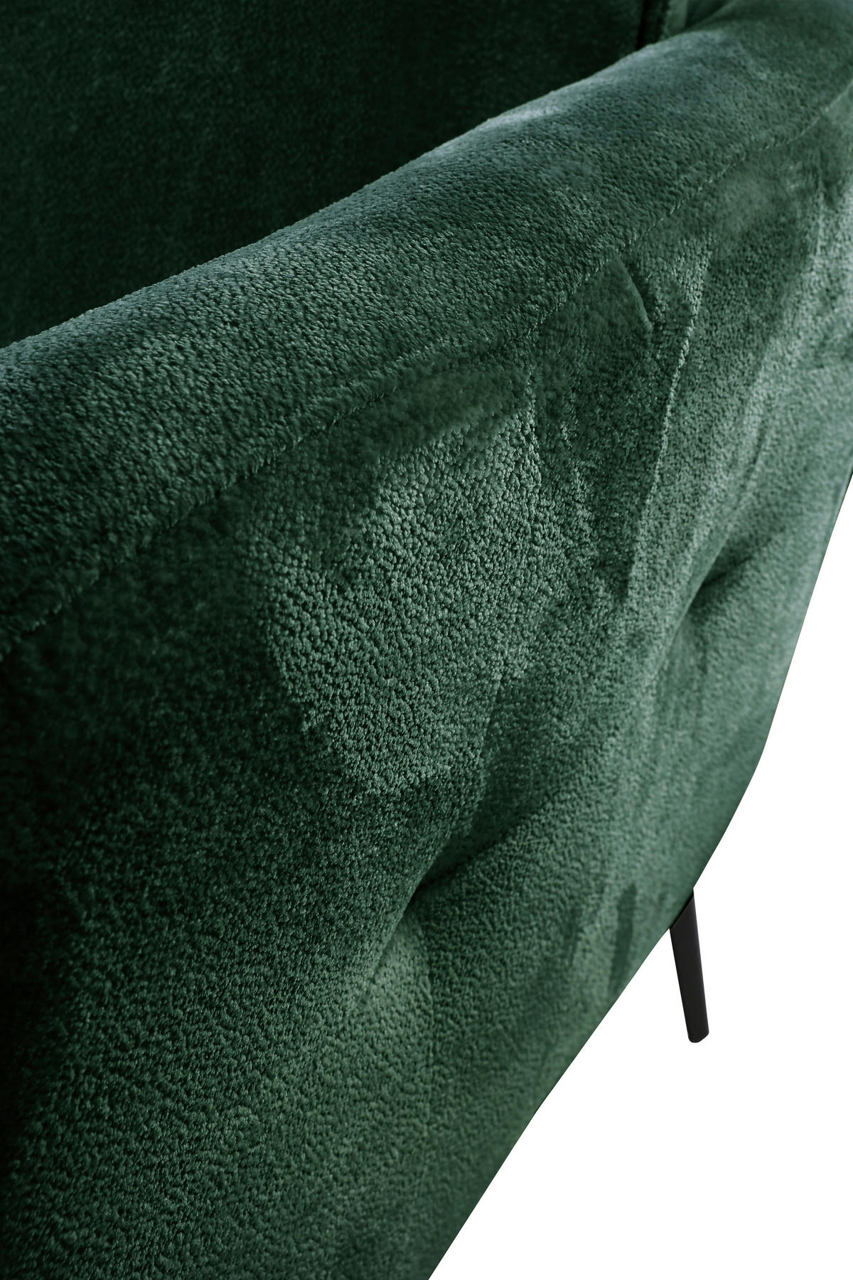 SOFA in Velours Grün  - Schwarz/Grün, Design, Textil/Metall (225/86/95cm) - MID.YOU