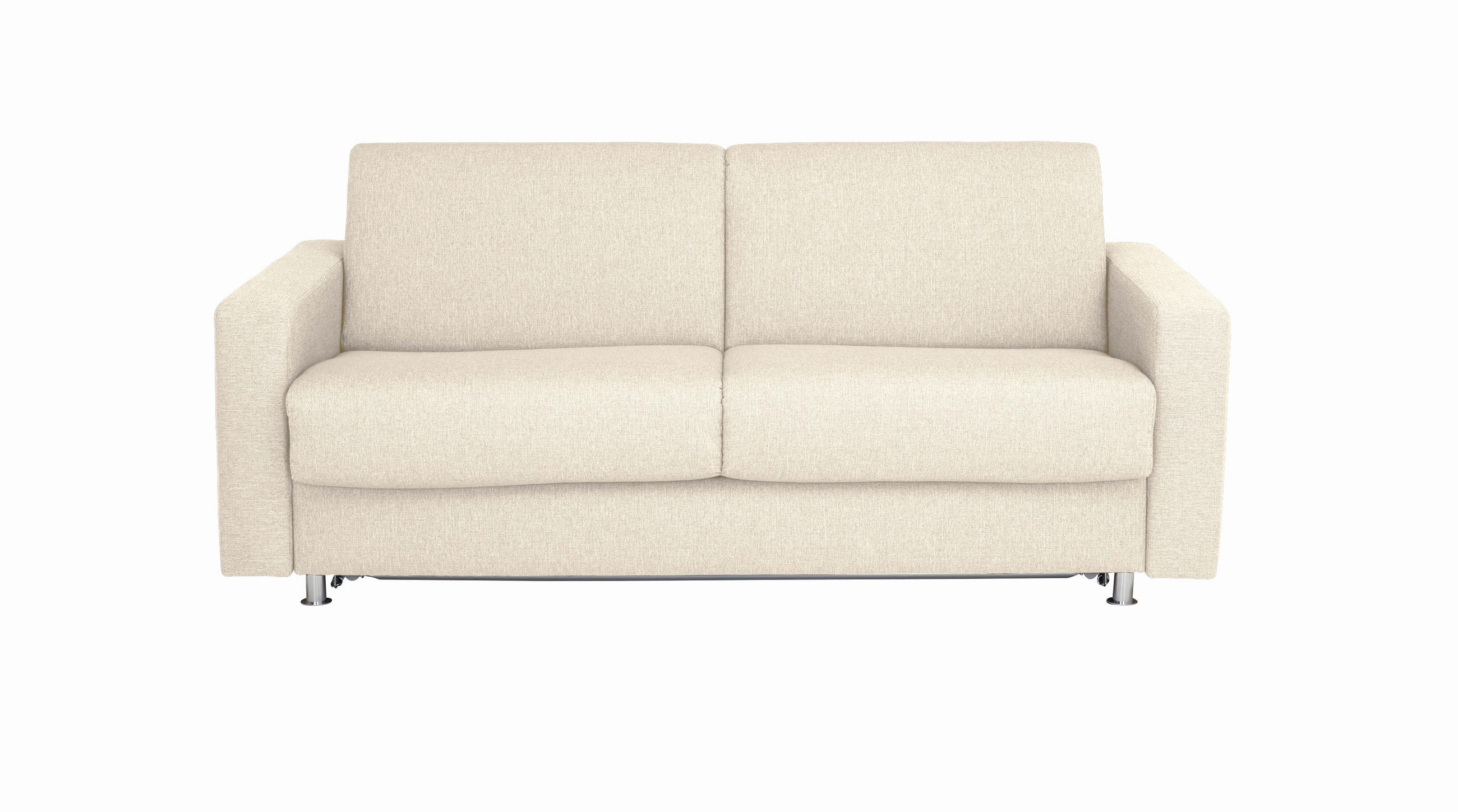 SCHLAFSOFA Flachgewebe Naturfarben - Chromfarben/Naturfarben, KONVENTIONELL, Textil/Metall (195/84/100cm) - Bali