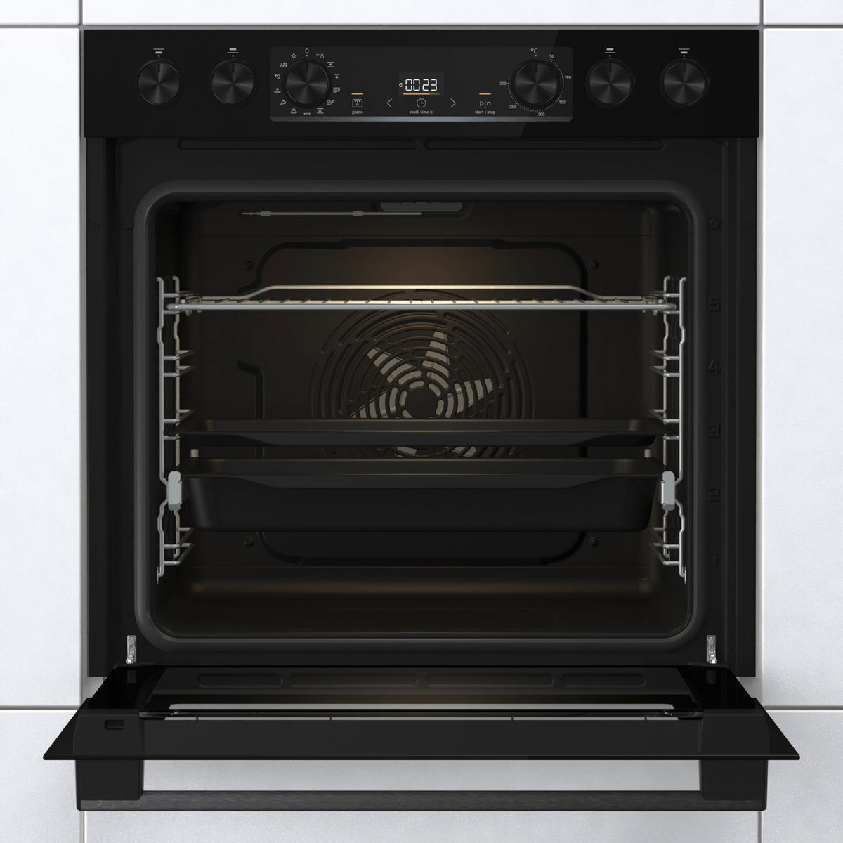 HERDSET RED PEPPER SIB  - Schwarz, Basics, Glas/Metall (59,5/59,5/56,4cm) - Gorenje