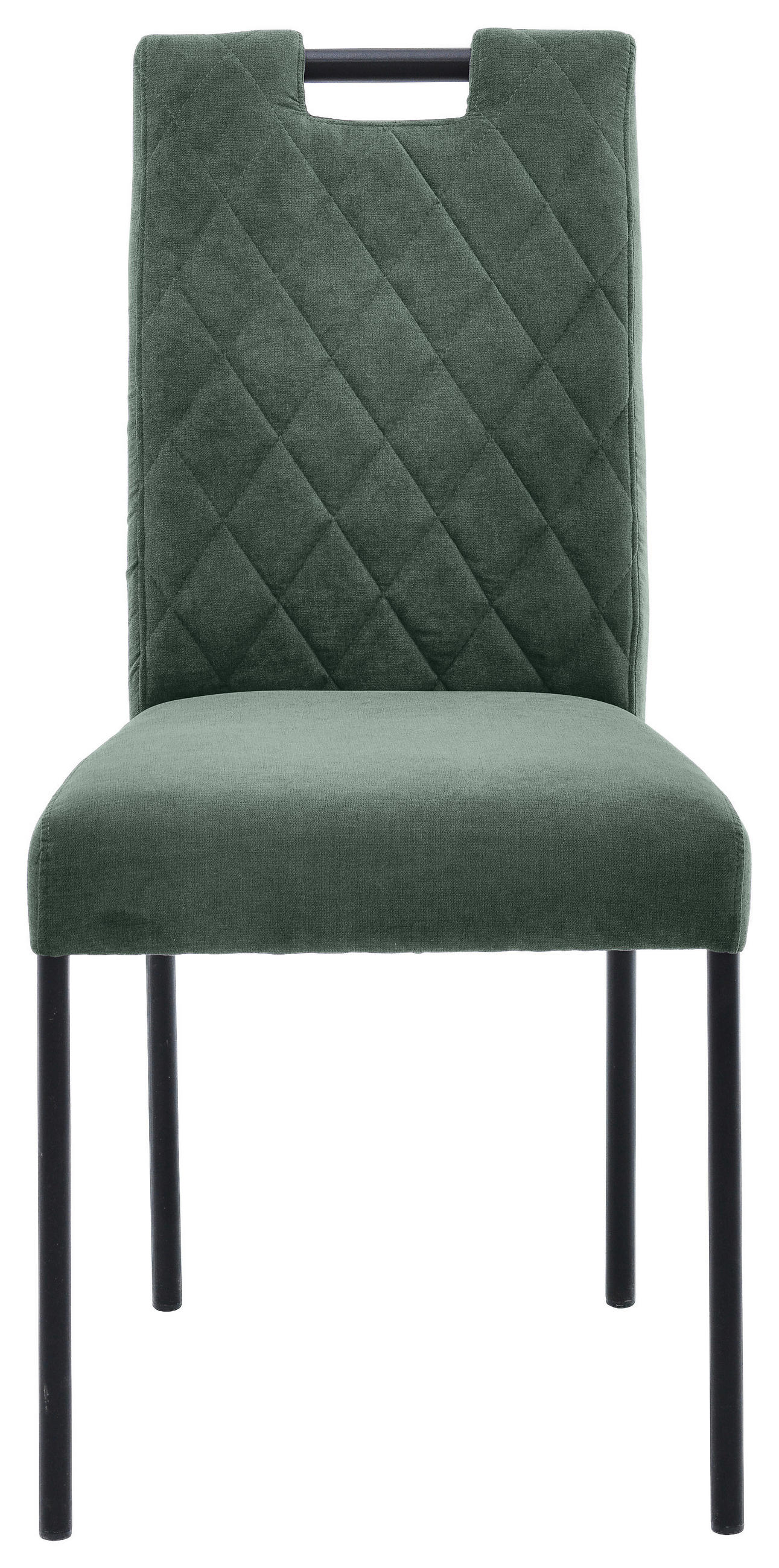 STUHL Webstoff Dunkelgrün  - Dunkelgrün/Schwarz, KONVENTIONELL, Textil/Metall (46/91/61cm) - Carryhome