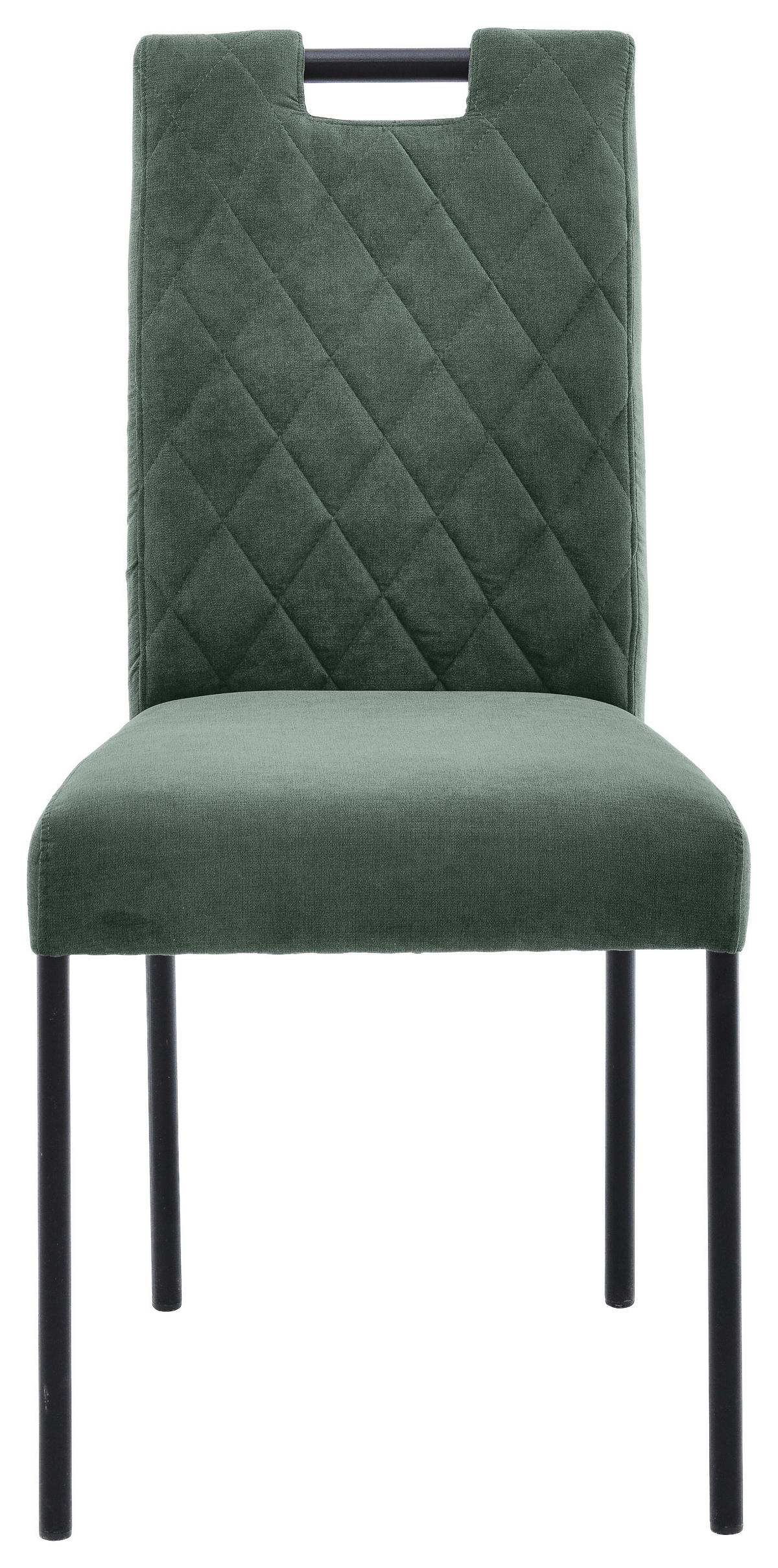STUHL Webstoff Dunkelgrün  - Dunkelgrün/Schwarz, KONVENTIONELL, Textil/Metall (46/91/61cm) - Carryhome