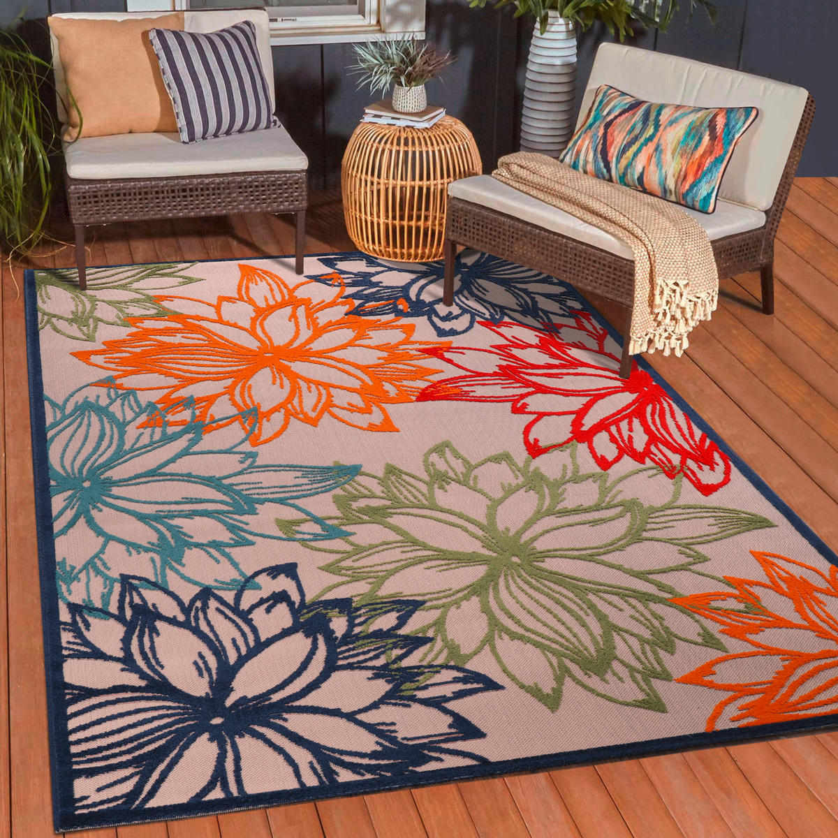 LÄUFER 80/200 cm Floral  - Multicolor/Weiß, LIFESTYLE, Kunststoff/Textil (80/200cm) - Novel