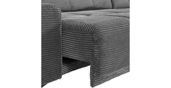 ECKSOFA Dunkelgrau Cord - Dunkelgrau/Schwarz, KONVENTIONELL, Textil/Metall (295/165cm) - Carryhome