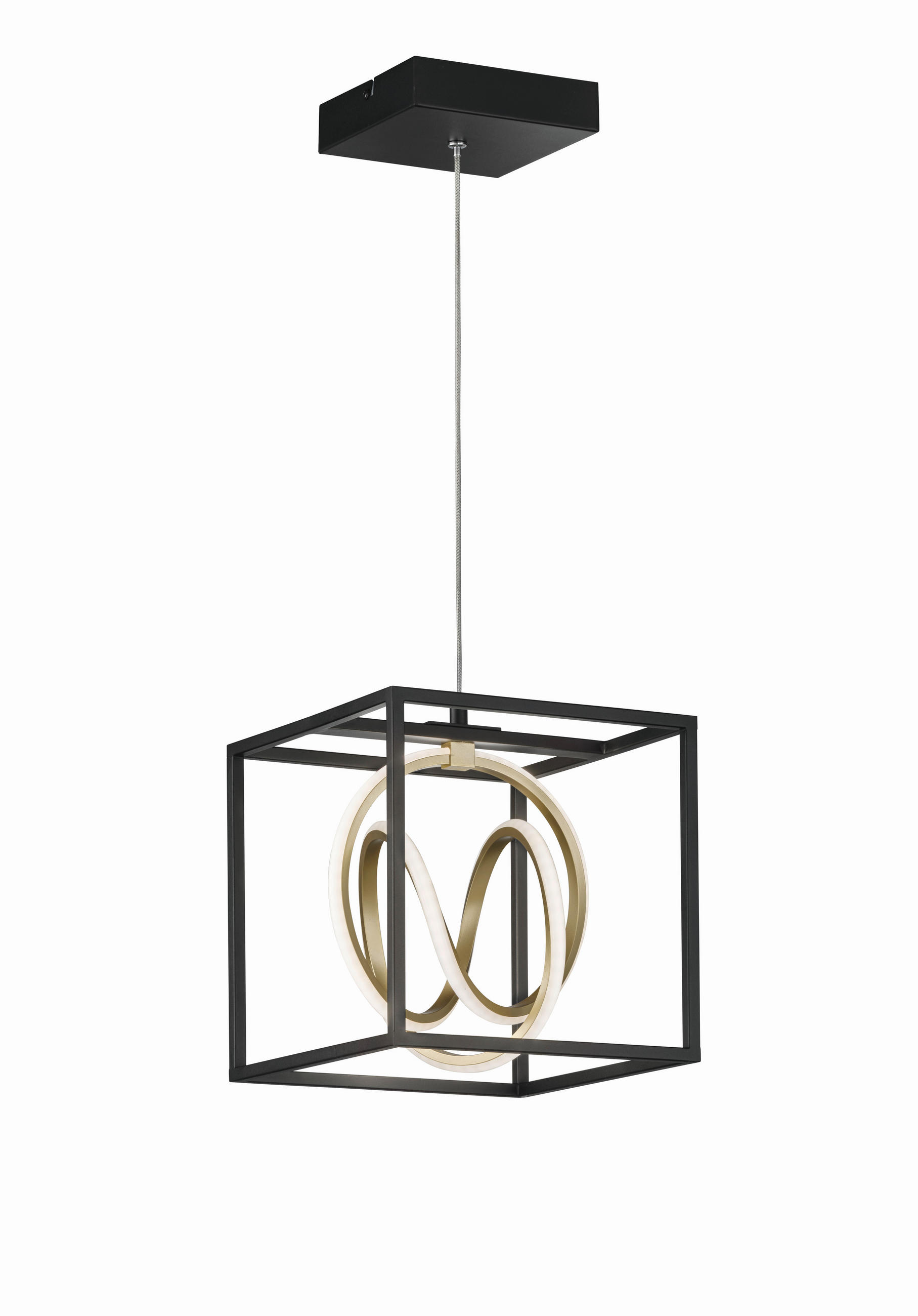 LED-HÄNGLAMPA Gisi 25/25 cm  - svart, Design, metall (25/25cm)