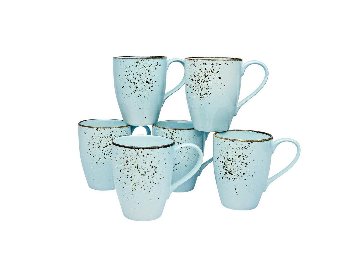 KAFFEEBECHERSET 6-teilig  - Pastellblau, Trend, Keramik (300ml) - Creatable