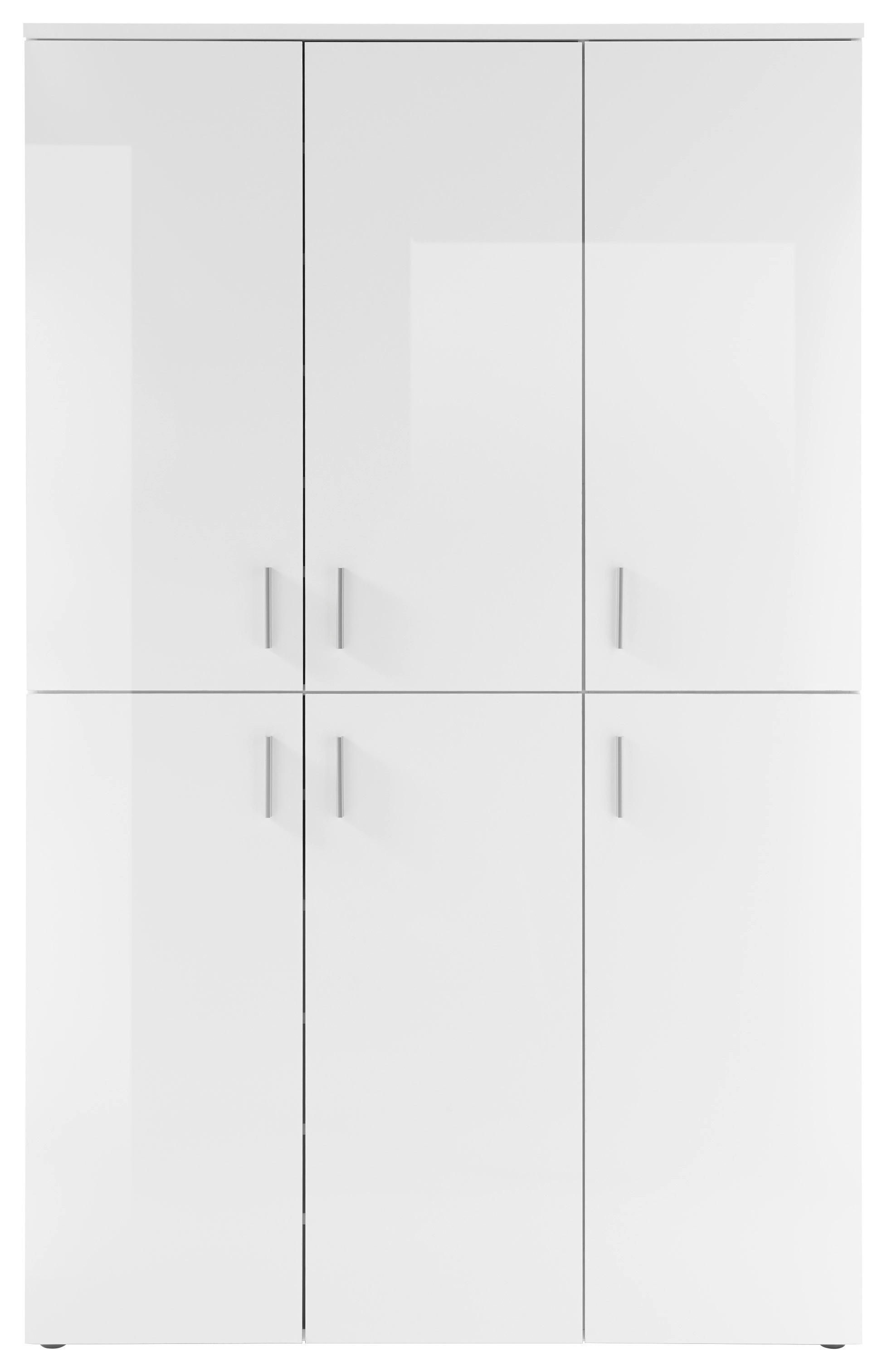 SCHUHSCHRANK 120/190/35 cm  - Silberfarben/Weiß, Design, Holzwerkstoff/Kunststoff (120/190/35cm) - MID.YOU