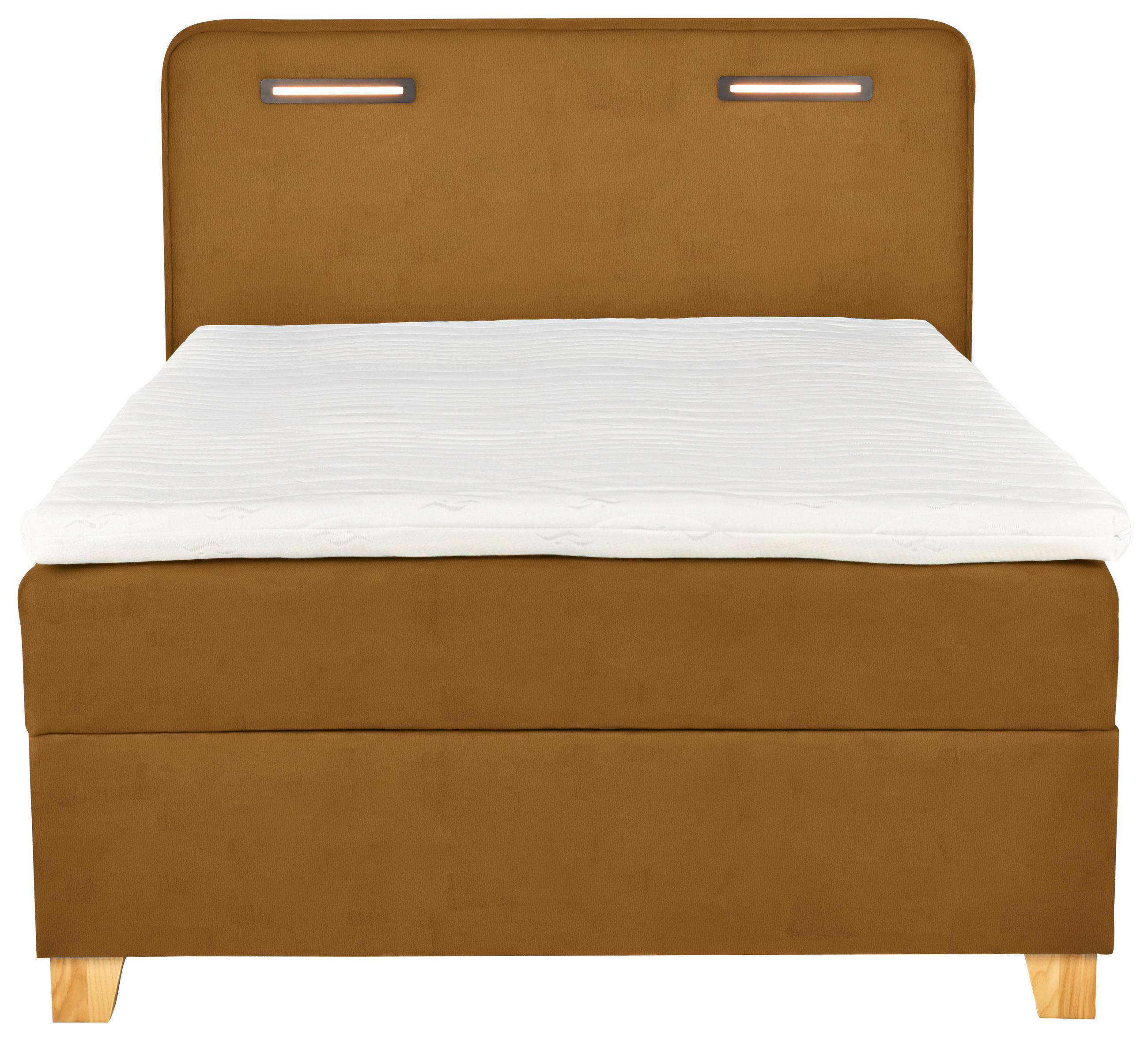 BOXBETT 120/200 cm  in Senfgelb  - Senfgelb, Konventionell, Holz/Textil (120/200cm) - Moderano