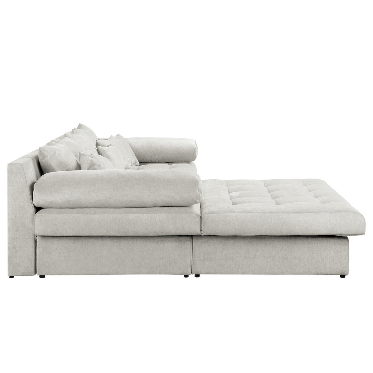 ECKSOFA Naomi Creme Mikrofaser Rückenkissen  - Creme/Schwarz, Design, Kunststoff/Textil (243/284cm) - P & B
