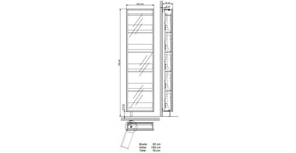 SCHUHSCHRANK 50/195/18 cm  - Weiß, Design, Glas/Holz (50/195/18cm) - Xora