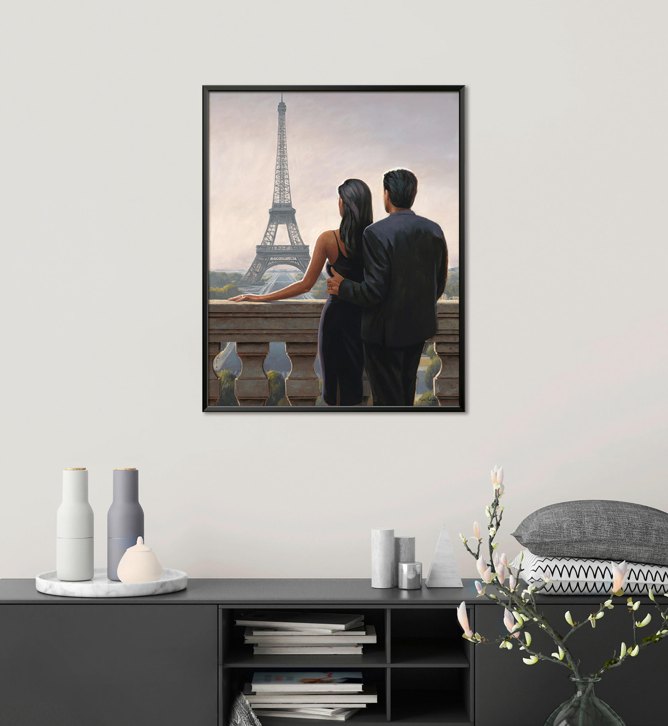 KUNSTDRUCK 40/50 cm  - Beige/Schwarz, Basics, Papier (40/50cm) - Monee