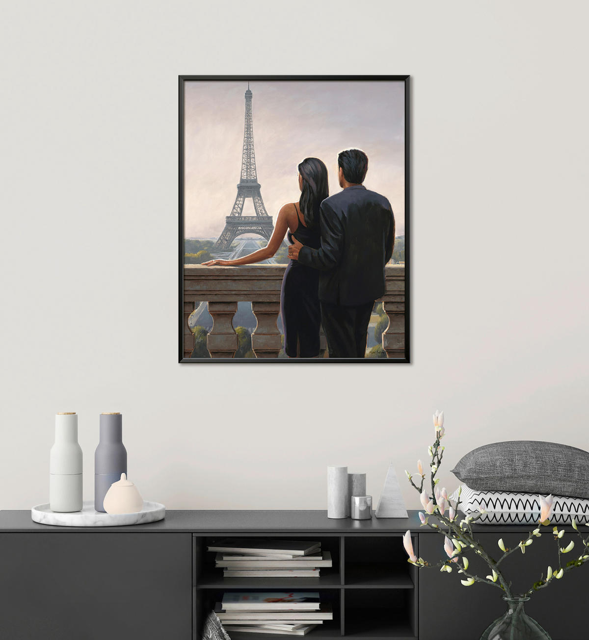 KUNSTDRUCK 40/50 cm  - Beige/Schwarz, Basics, Papier (40/50cm) - Monee