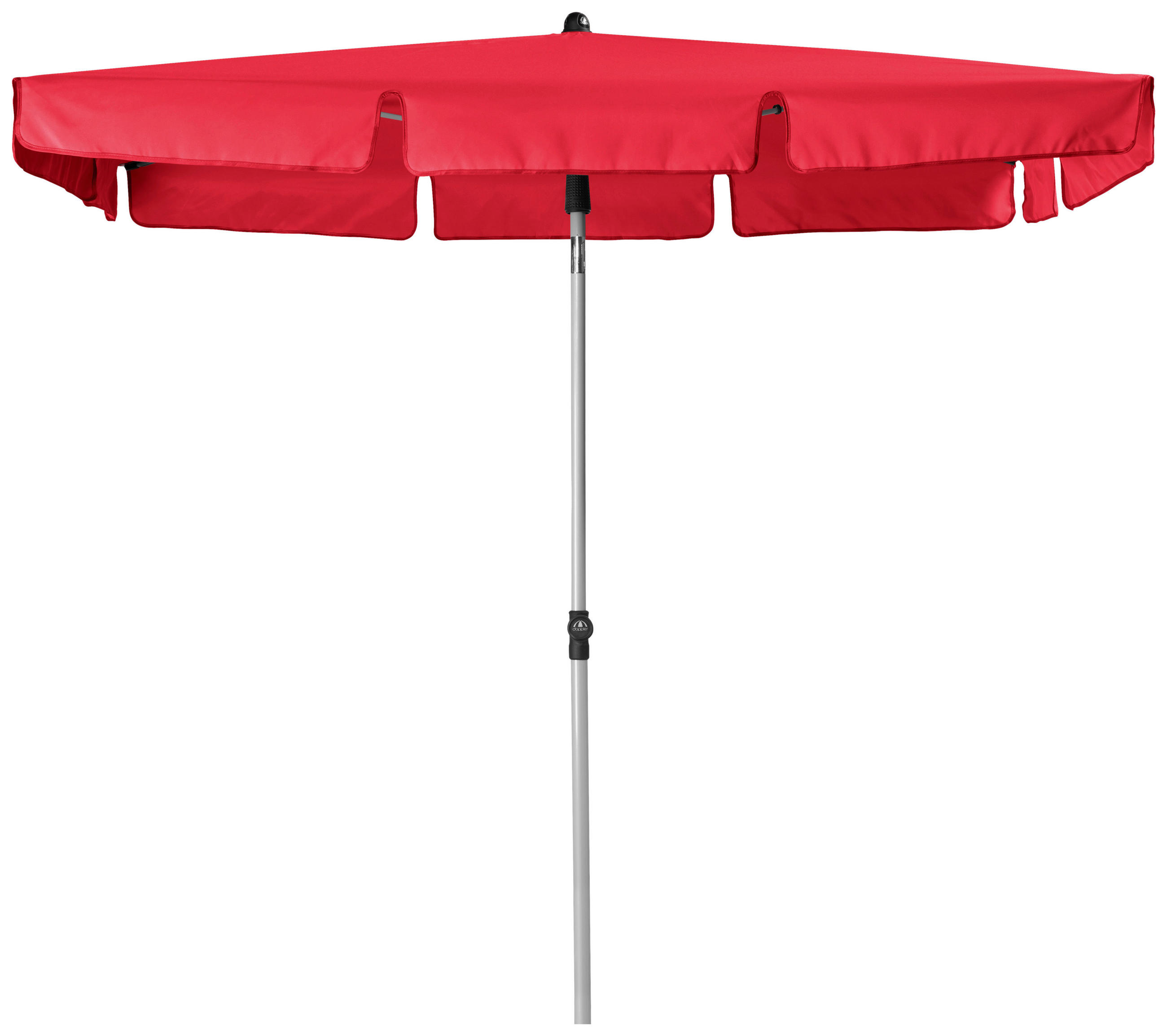 SONNENSCHIRM 180x120 cm Rot  - Silberfarben/Rot, KONVENTIONELL, Textil/Metall (180/120cm) - Doppler
