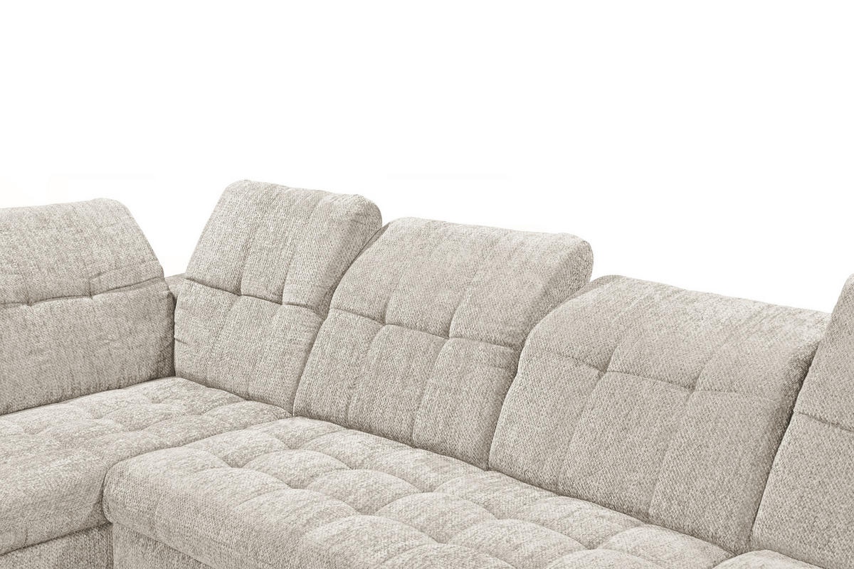 WOHNLANDSCHAFT MERCY in Mikrovelours Weiß  - Kaschmir/Weiß, MODERN, Kunststoff/Textil (245/348/168cm) - MID.YOU
