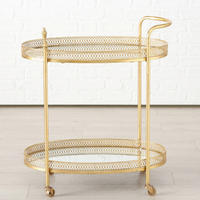 KOLICA ZA SERVIRANJE  zlatne boje  metal      - zlatne boje, Basics, metal (68/40/77cm)