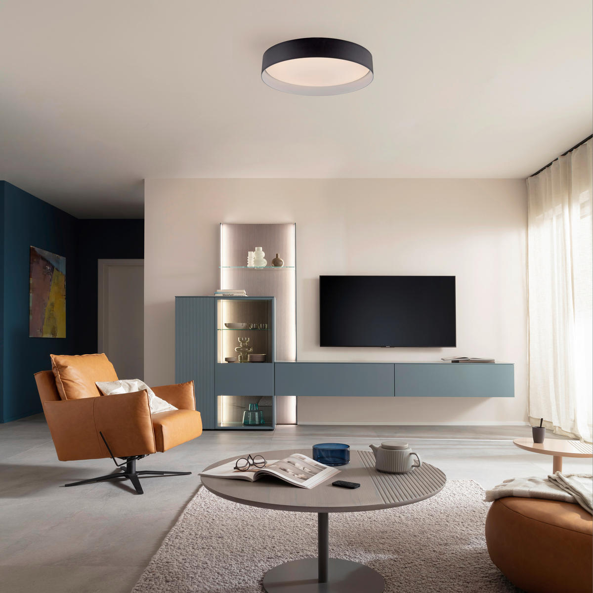 LED-DECKENLEUCHTE 39/39/7,3 cm   - Schwarz, KONVENTIONELL, Kunststoff/Metall (39/39/7,3cm) - Schöner Wohnen