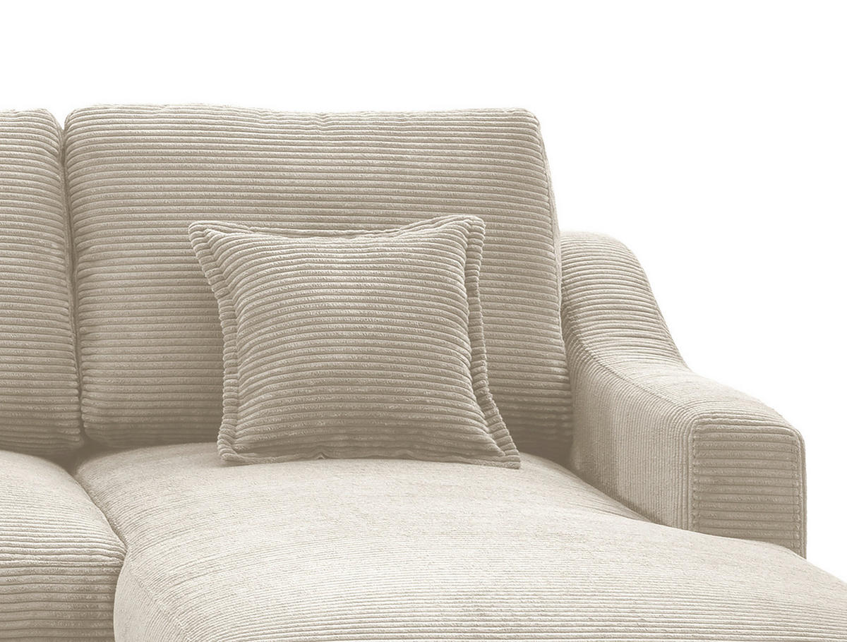 WOHNLANDSCHAFT in Cord Beige  - Beige/Naturfarben, KONVENTIONELL, Holz/Textil (200/301/150cm) - P & B