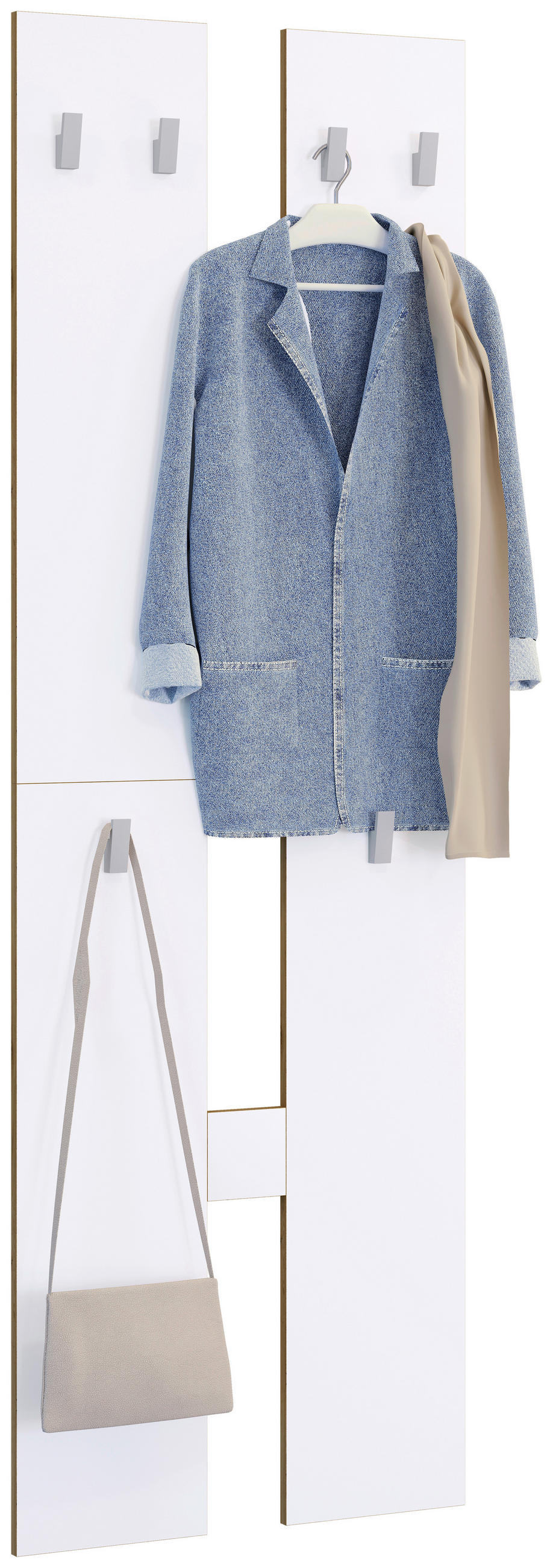 WANDGARDEROBE 57/140/20 cm  - Honigeiche/Weiss, Design, Holzwerkstoff (57/140/20cm) - MID.YOU