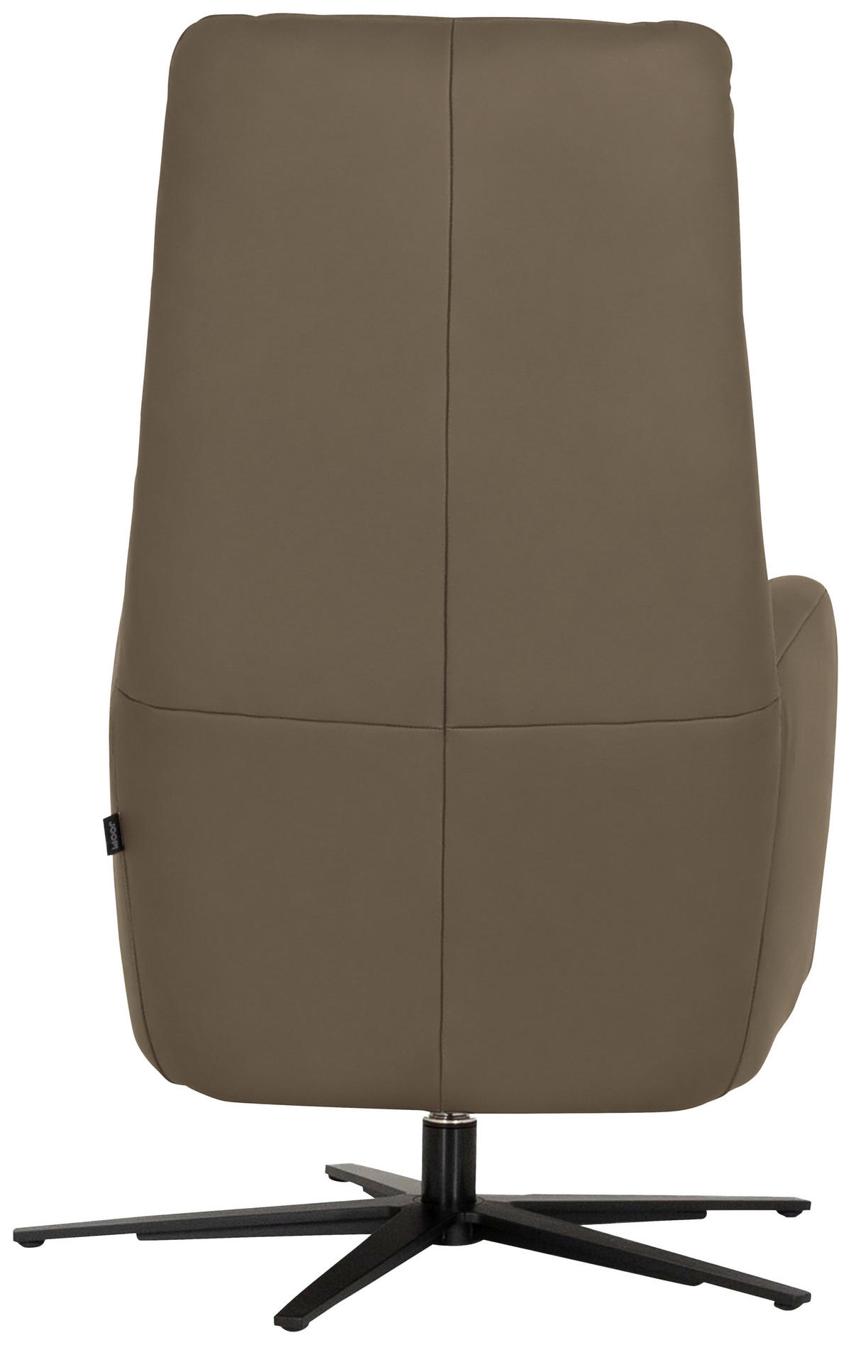 RELAXSESSEL Leder Graubraun  - Graubraun/Schwarz, Modern, Leder/Metall (66/110/83cm) - Joop!