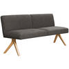 SITZBANK 160/85/69 cm Webstoff Dunkelgrau Eiche vollmassiv  - Eichefarben/Dunkelgrau, KONVENTIONELL, Holz/Textil (160/85/69cm) - Linea Natura