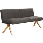 SITZBANK 160/85/69 cm Webstoff Dunkelgrau Eiche vollmassiv  - Eichefarben/Dunkelgrau, KONVENTIONELL, Holz/Textil (160/85/69cm) - Linea Natura