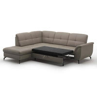 ECKSOFA in Vliesstoff Kombination Echtleder/Stoff Grau  - Schwarz/Grau, Modern, Leder/Textil (212/244cm) - Sit & More