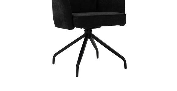 ARMLEHNSTUHL  Sitzfläche 180° drehbar Mikrofaser  - Schwarz, Design, Textil/Metall (60/90/68cm) - Carryhome