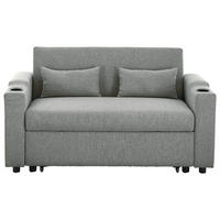 SCHLAFSOFA Leinenoptik Dunkelgrau  - Dunkelgrau/Schwarz, Basics, Kunststoff/Textil (150/91/85cm) - Livetastic