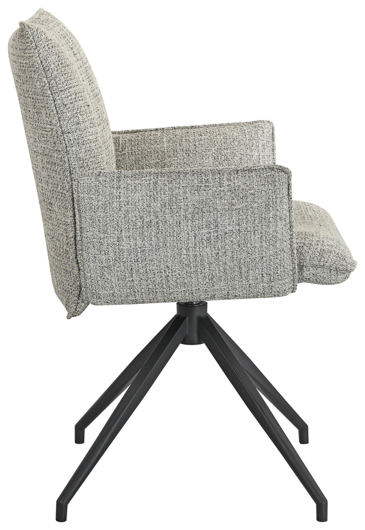 ARMLEHNSTUHL  Sitzfläche 360° drehbar, automatische Rückholfunktion Webstoff  Schwarz, Beige  - Beige/Schwarz, Design, Textil/Metall (60,5/87/61,5cm) - Novel