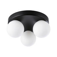 BADEZIMMER-DECKENLEUCHTE Gove   - Schwarz/Weiß, Basics, Glas/Metall (22,0/10,0cm) - Paulmann