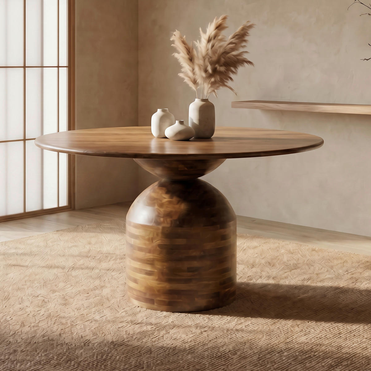 ESSTISCH 120/120/74 cm Echtholz  Holz rund Naturfarben  - Naturfarben, Design, Holz (120/120/74cm) - Livetastic