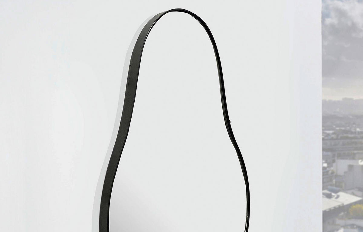 STENSKO OGLEDALO, 40/80/2,5 cm steklo  - črna, Design, kovina/steklo (40/80/2,5cm) - MID.YOU