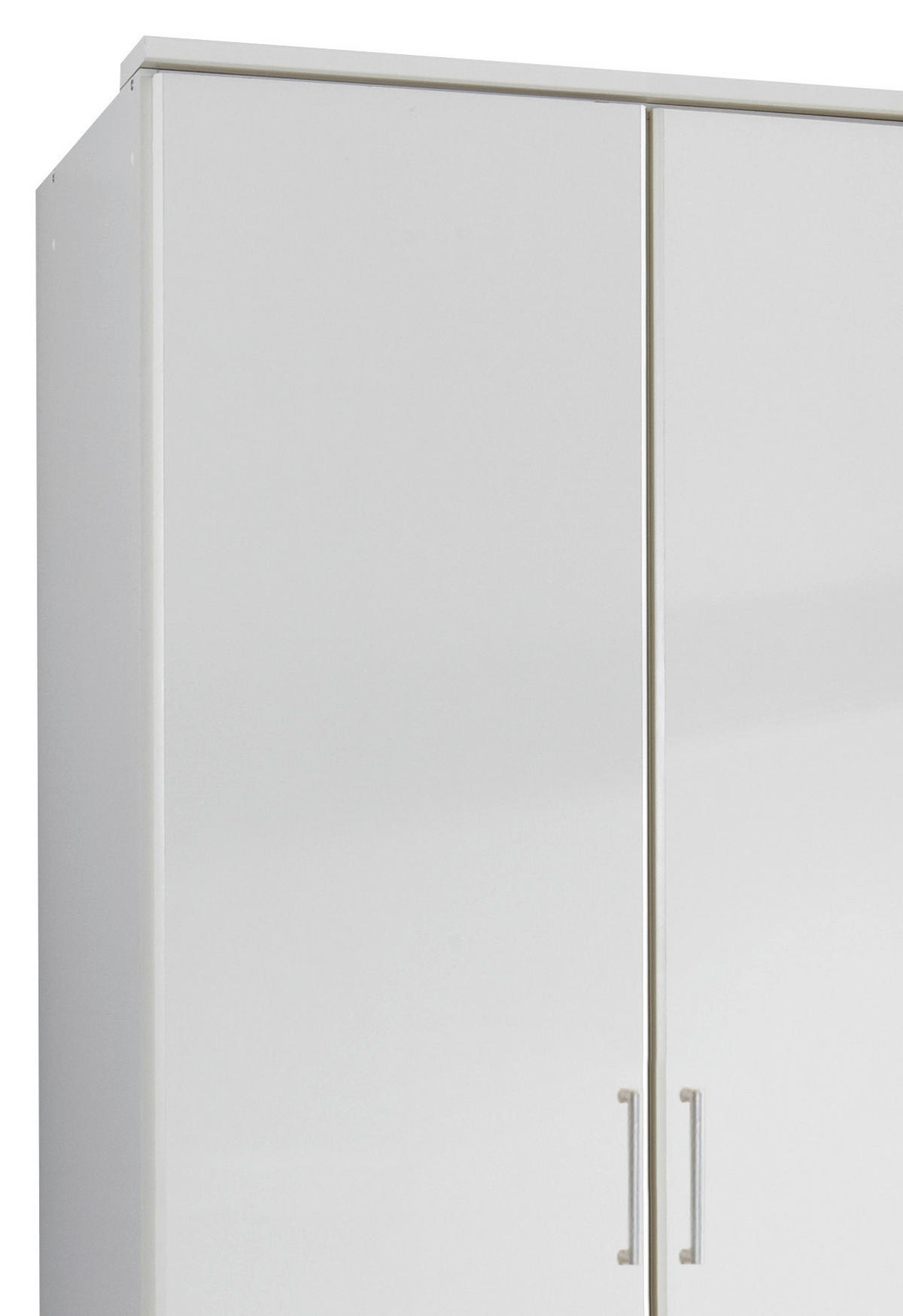 SKRIŇA S OTOČNÝMI DVERAMI, biela, 90/199/58 cm - biela/hliníková, Konventionell, kompozitné drevo/plast (90/199/58cm) - MID.YOU