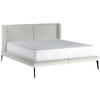 Polsterbett inkl. Matratze Matratze, gepolstertes Kopfteil, Topper 180/200 cm  in Weiß  - Creme/Schwarz, MODERN, Textil/Metall (180/200cm) - Livetastic