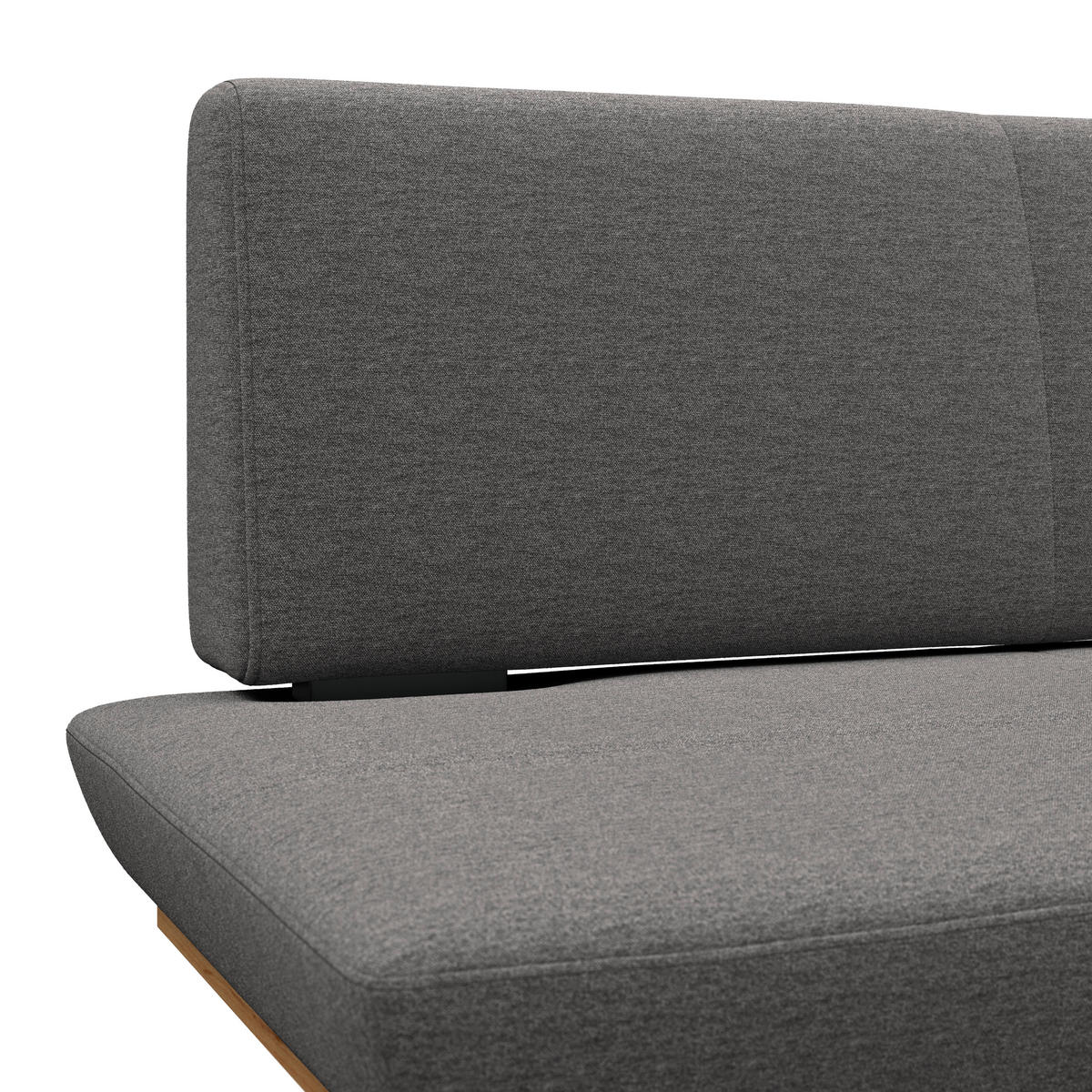 SITZBANK 130/48/90 cm Webstoff Grau Eiche vollmassiv  - Schwarz/Grau, MODERN, Holz/Textil (130/48/90cm) - Livetastic