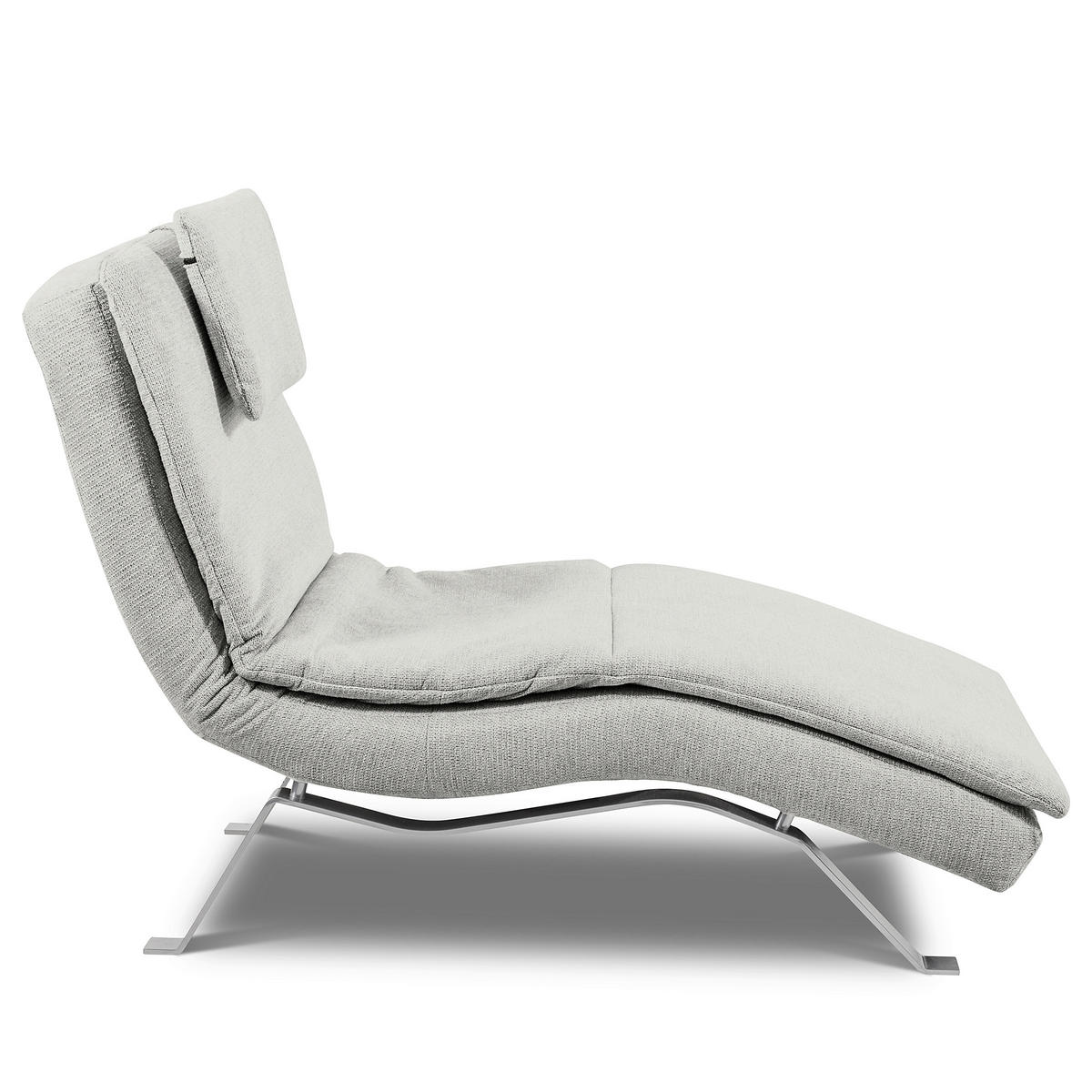RELAXLIEGE in Chenille Grau  - Silberfarben/Grau, Design, Textil/Metall (65/95/171cm) - Celina Home