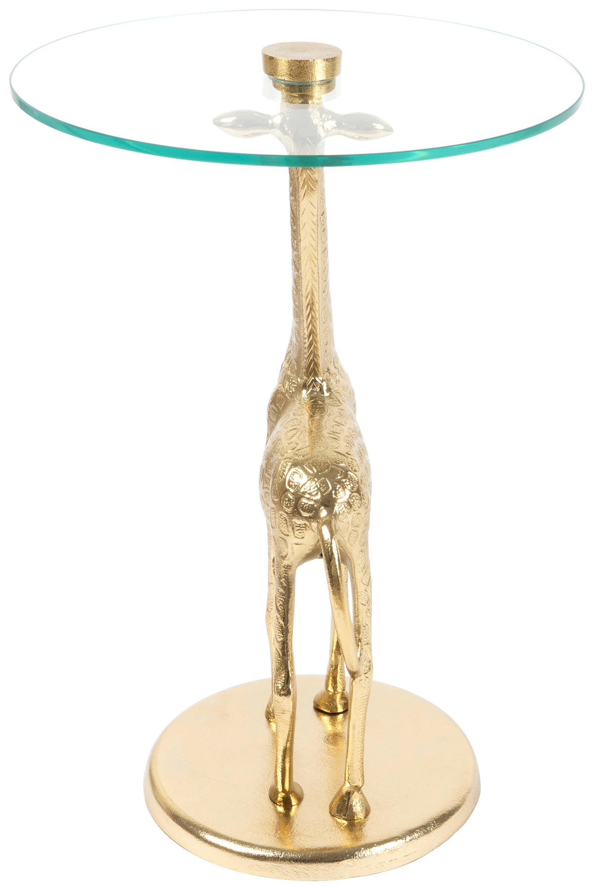 BEISTELLTISCH 40/40/58 cm Goldfarben rund  - Goldfarben, Design, Glas/Metall (40/40/58cm) - Kayoom
