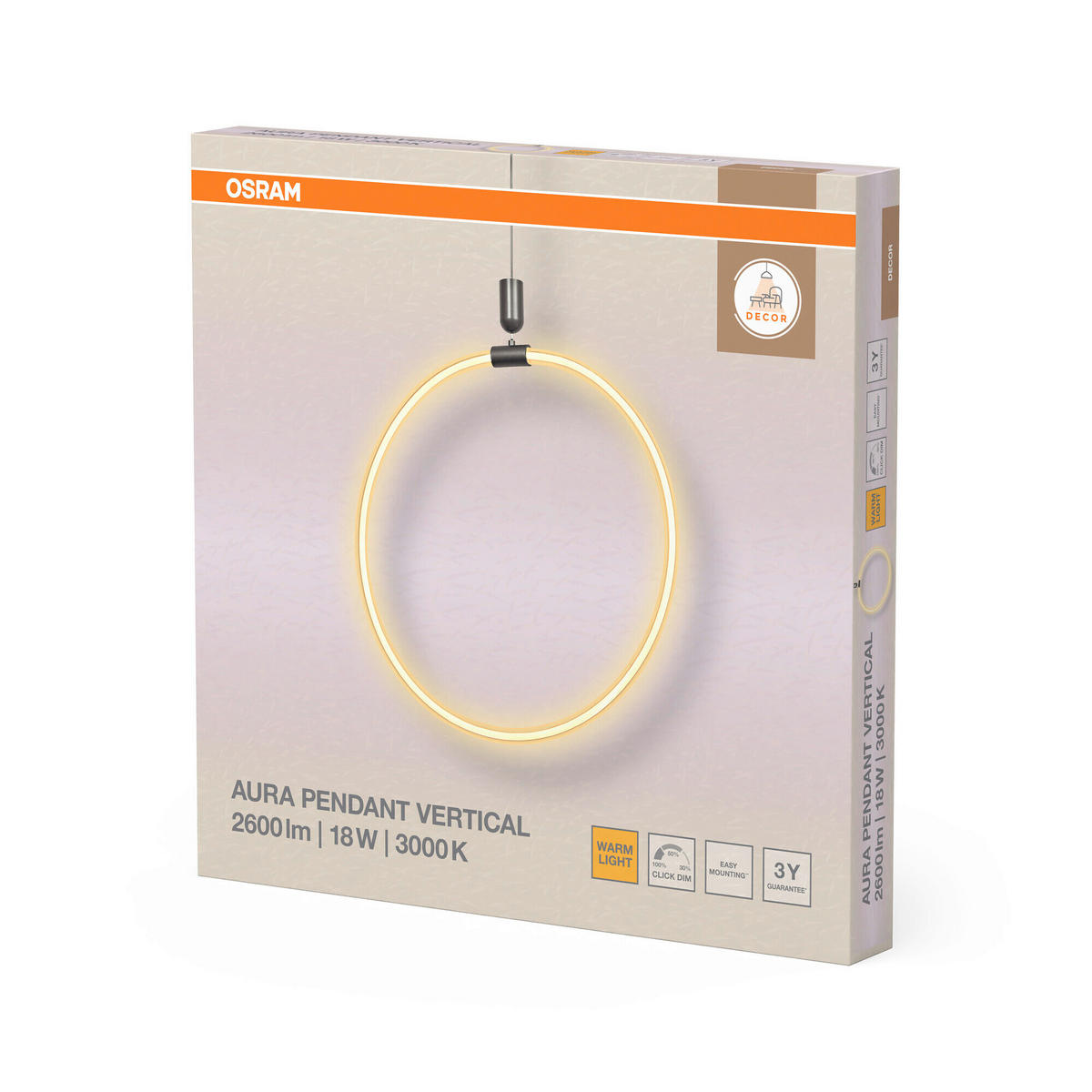 LED-HÄNGELEUCHTE 49.8/70 cm  - Dunkelgrau, Design, Kunststoff (49.8/70cm) - Osram