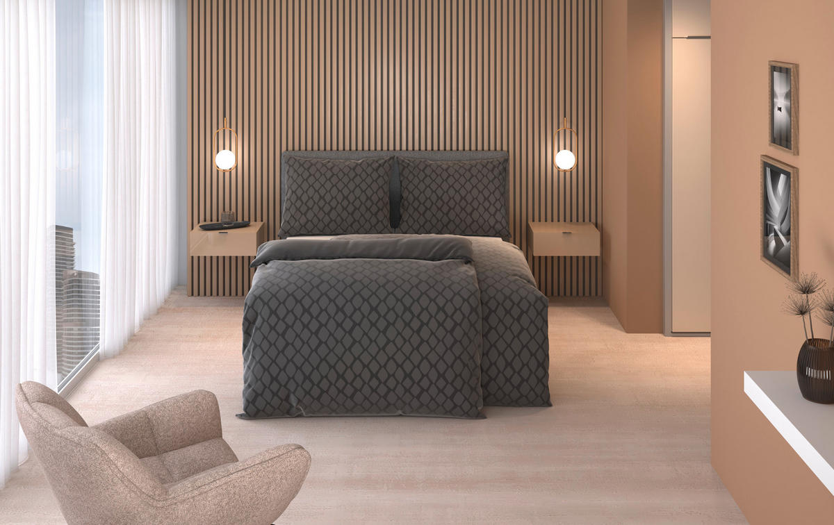 WENDEBETTWÄSCHE STRIPES DK Satin 140/200 cm  - Anthrazit, Design, Textil (140/200cm) - Dieter Knoll