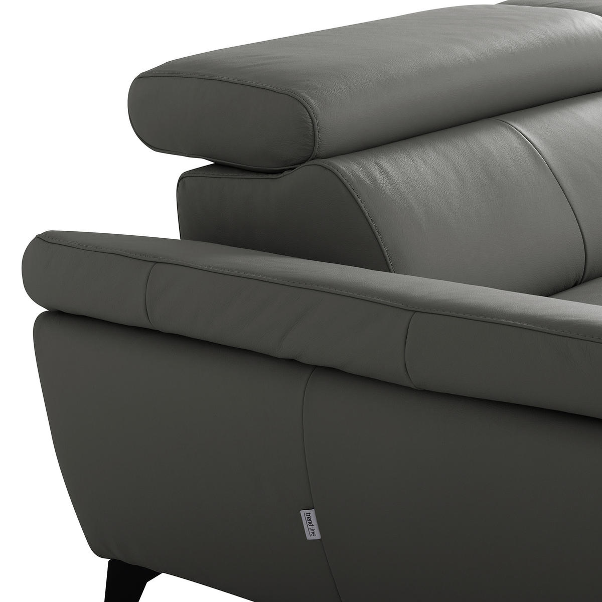 ECKSOFA  in Lederlook Echtleder Anthrazit  179/252 cm  - Anthrazit/Schwarz, Design, Leder/Textil (179/252cm) - Livetastic