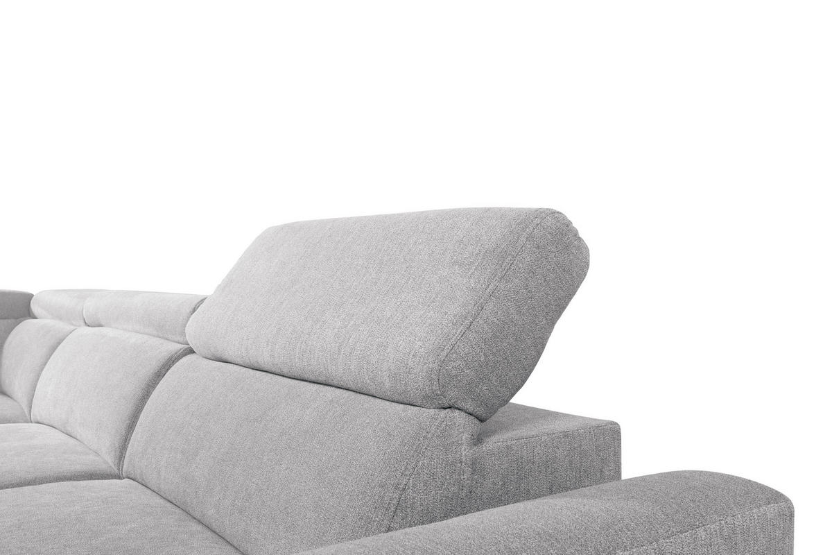 ECKSOFA in Velours Hellgrau  - Hellgrau/Schwarz, Konventionell, Textil/Metall (217/255cm) - MID.YOU