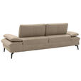 3-SITZER-SOFA Echtleder Beige  - Beige/Schwarz, Design, Leder/Metall (238/86/94cm) - Dieter Knoll