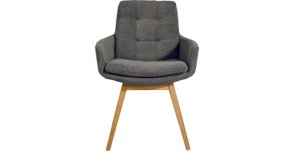 ARMLEHNSTUHL  Stoffauswahl, Typenauswahl, Gestellauswahl Cord  - Eichefarben/Anthrazit, Design, Holz/Textil (63/90/69cm) - Johann Jakob