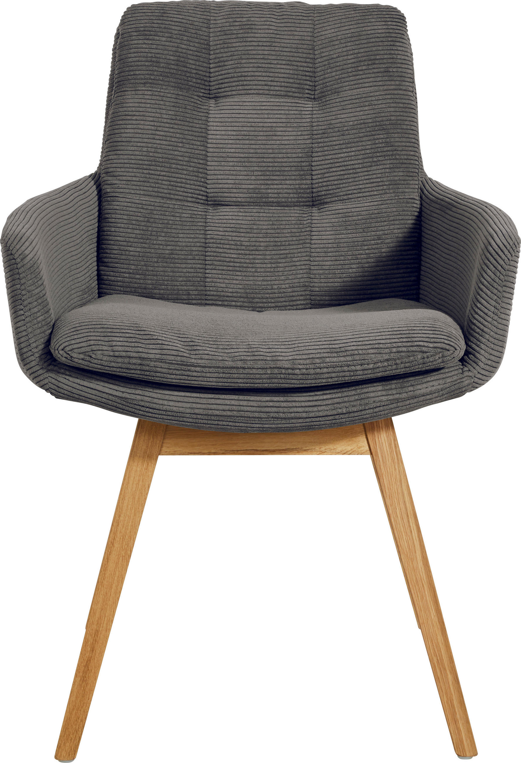 ARMLEHNSTUHL  in Cord  - Eichefarben/Anthrazit, Design, Holz/Textil (63/90/69cm) - Johann Jakob