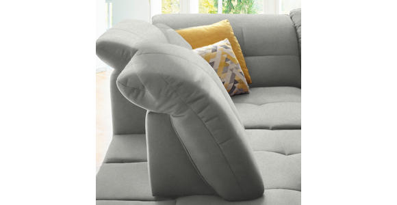 ECKSOFA in Chenille Hellgrau 240/308 cm - Hellgrau/Schwarz, Design, Textil/Metall (240/308cm) - Xora