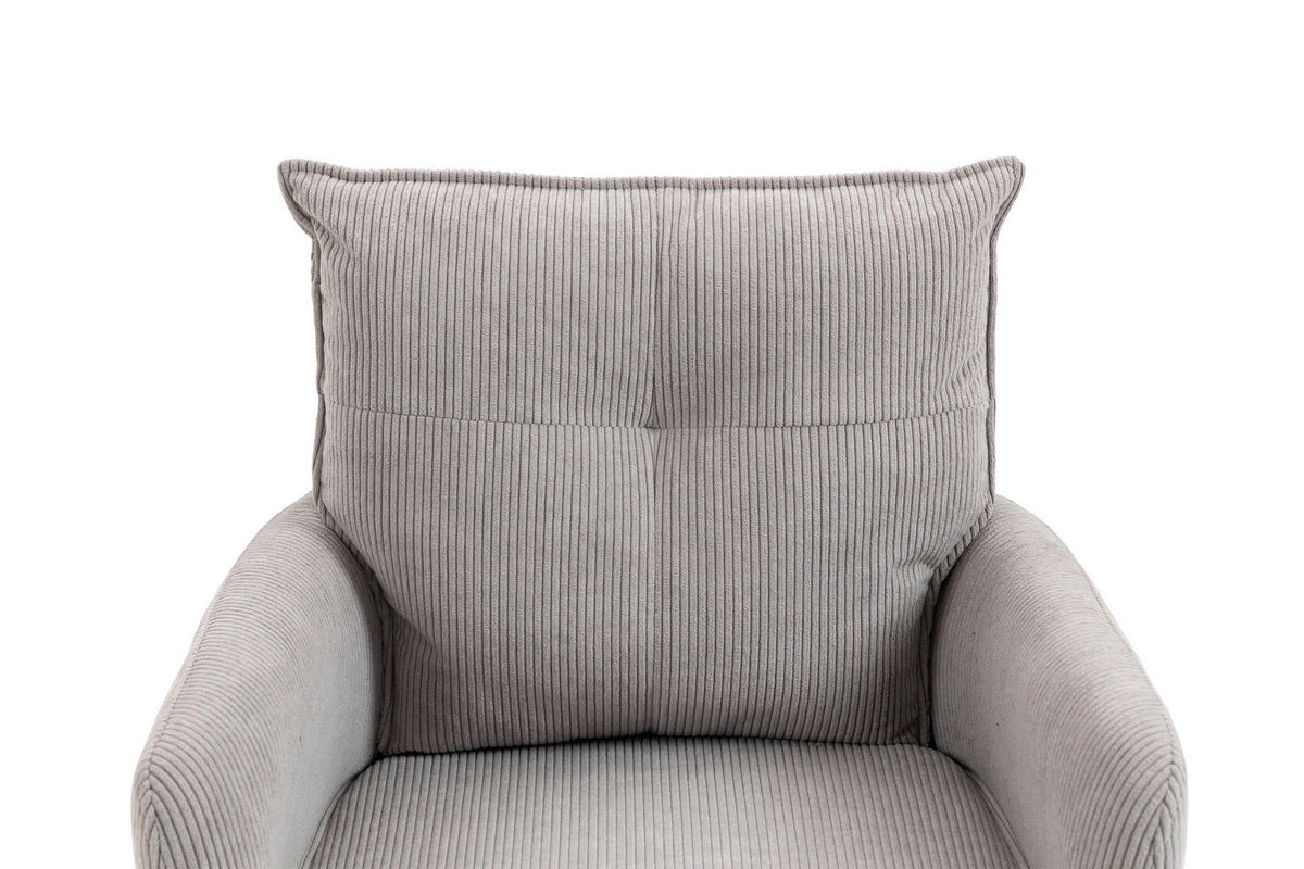 BARHOCKER Cord Taupe Eisen Stoffauswahl, Sitzfläche 360° drehbar, inklusive Armlehnen  - Taupe/Schwarz, Design, Textil/Metall (54/98-120/58cm) - Novel