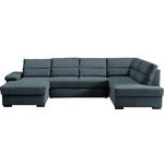 WOHNLANDSCHAFT  in Webstoff Blau  - Blau/Dunkelbraun, KONVENTIONELL, Kunststoff/Textil (166/319/183cm) - Cantus