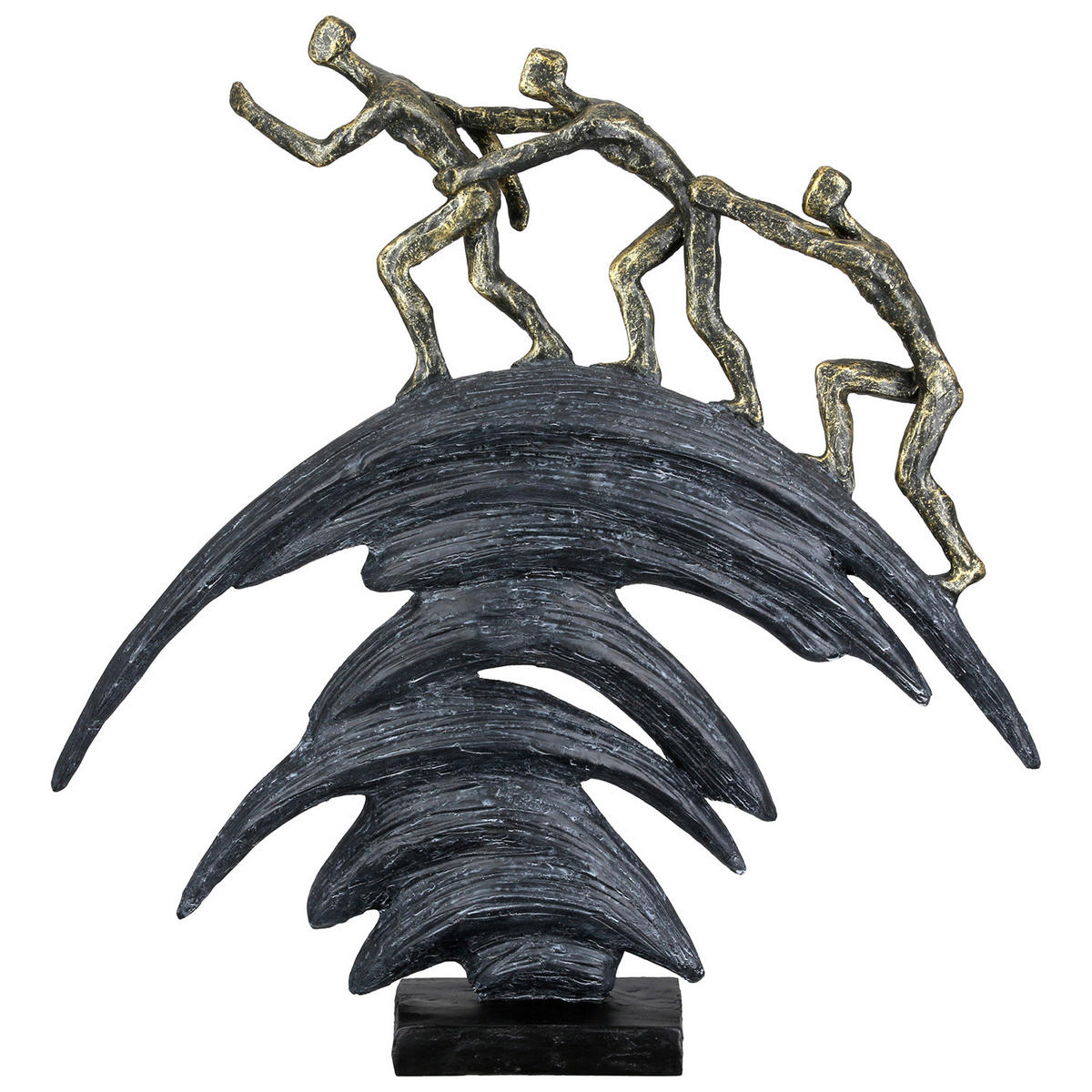 SKULPTUR - Bronzefarben/Grau, Basics, Kunststoff (36/37/7,5cm)