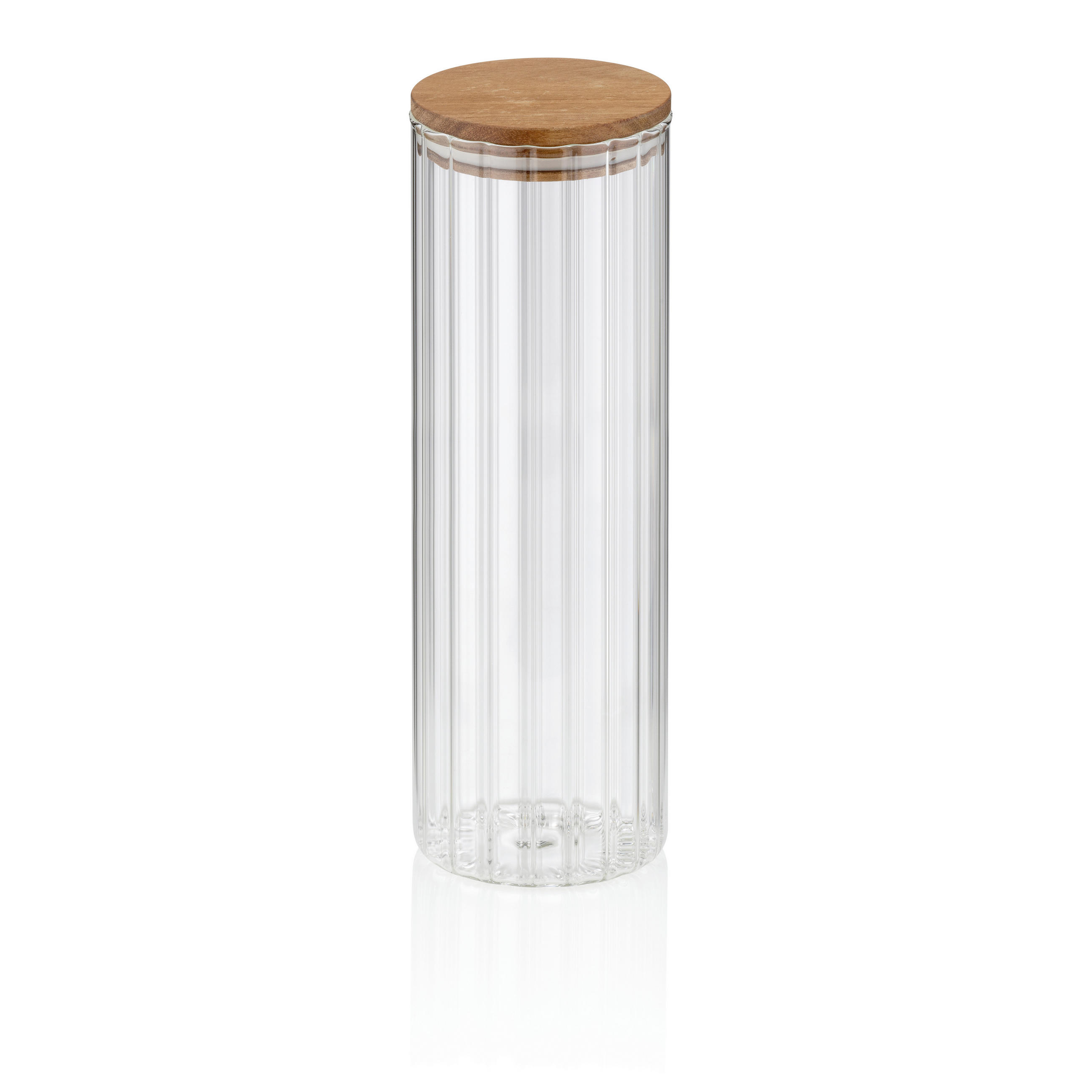 VORRATSDOSE 1,5 l  - Transparent, KONVENTIONELL, Glas/Holz (9/27cm) - Kela