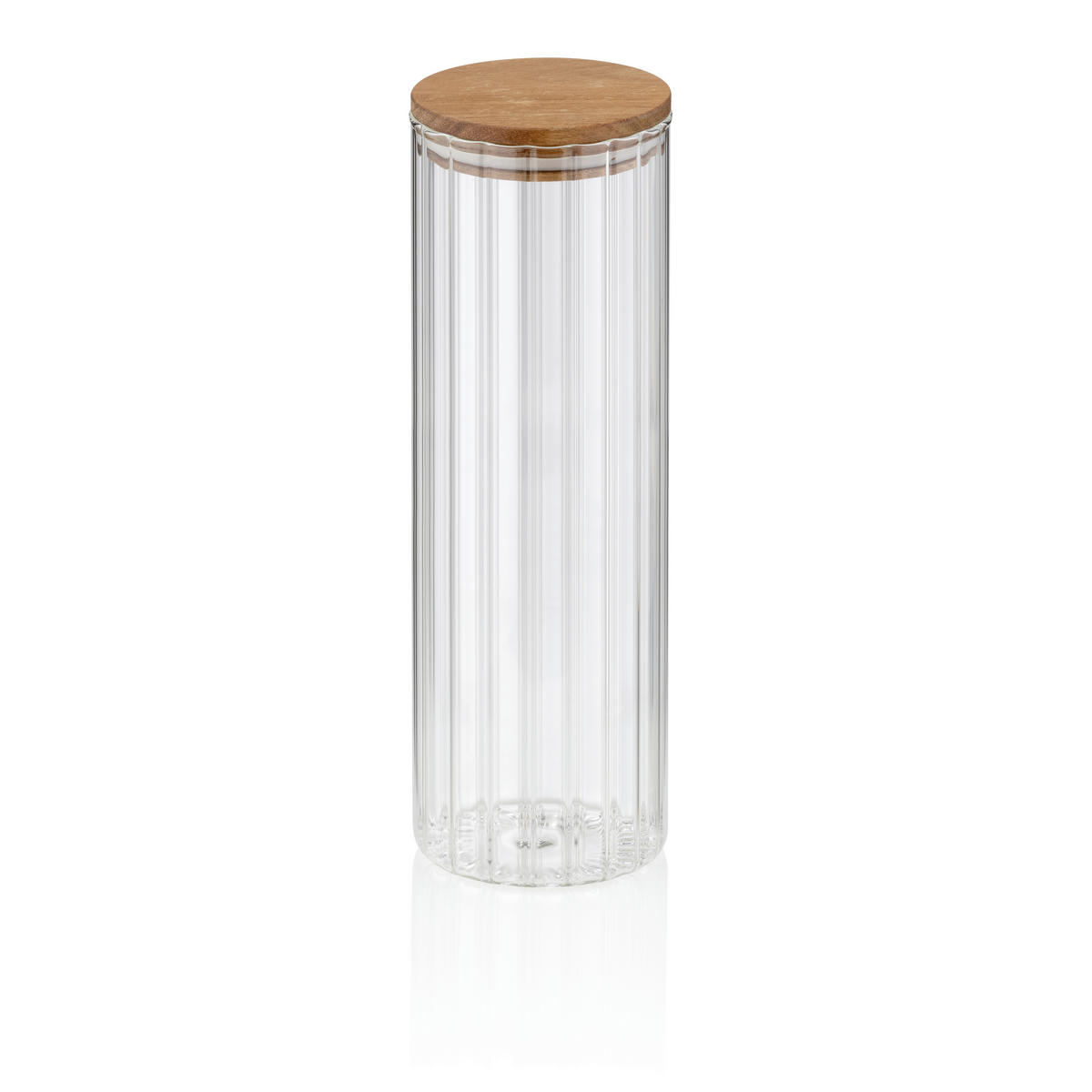 VORRATSDOSE 1,5 l  - Transparent, KONVENTIONELL, Glas/Holz (9/27cm) - Kela