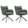 ARMLEHNSTUHL-SET 2 Stück  in Chenille  - Waldgrün/Schwarz, MODERN, Textil/Metall (59/86/65cm) - Livetastic